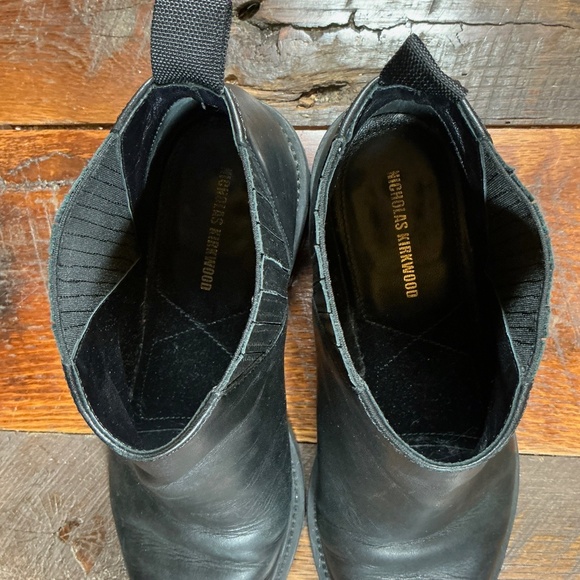 Nicholas Kirkwood Suzi Black Leather Crystal Heel Ankle Boots Size 37.5 (7) - Picture 7 of 9